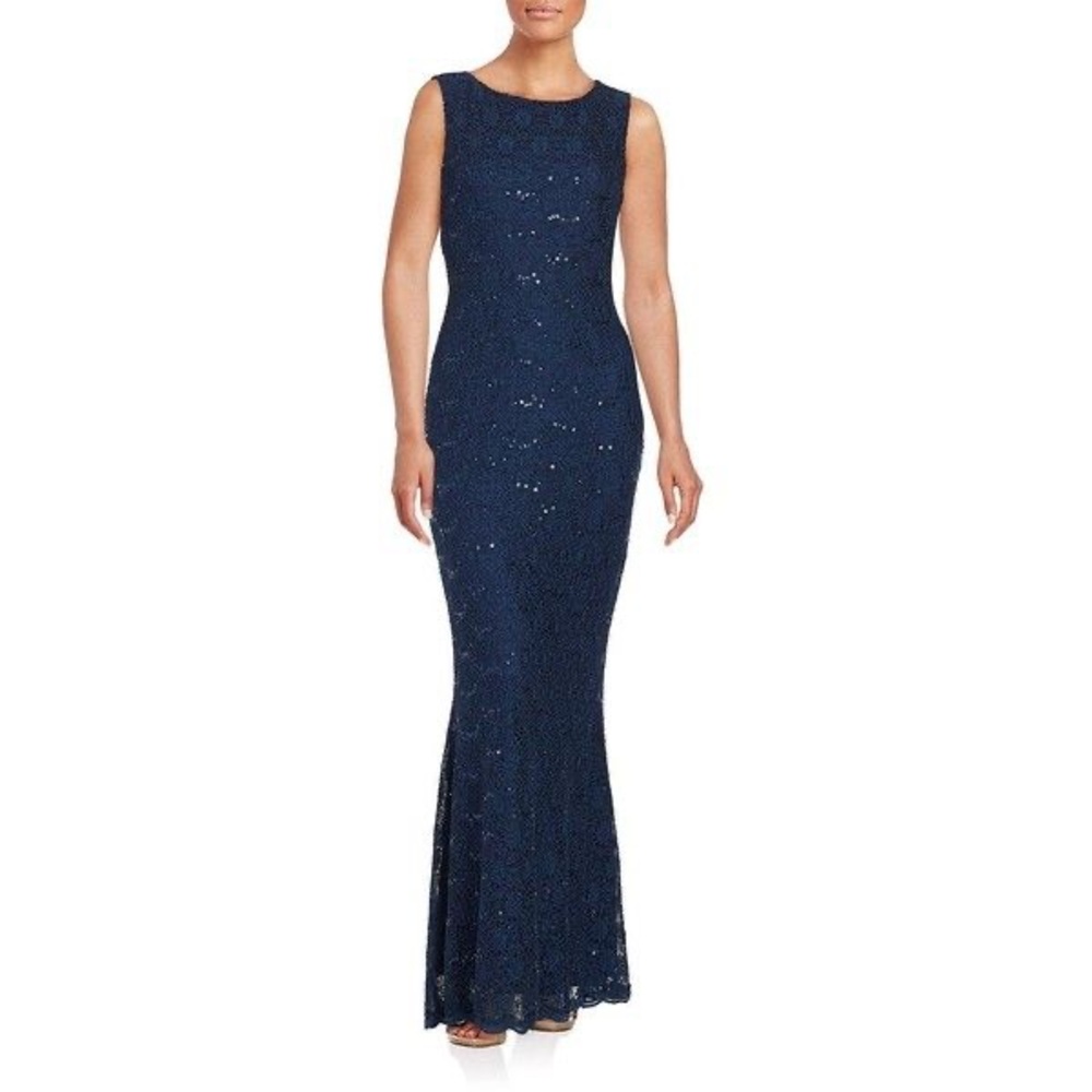 Calvin Klein Navy Blue Sleeveless keyhole back Dress